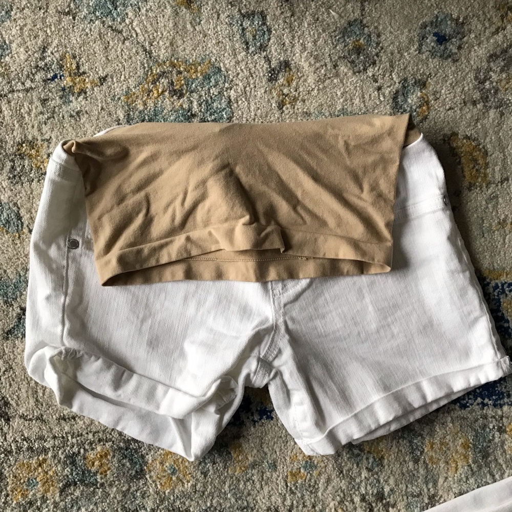 Maternity white denim shorts XS